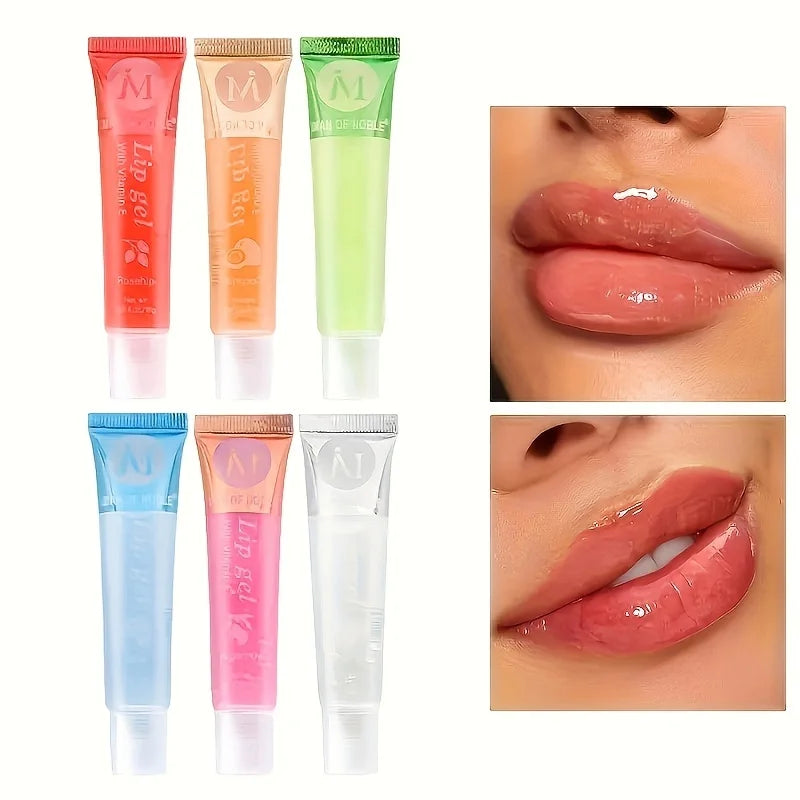 6Pcs/Set, Moisturizing Clear Lip Gloss Translucent Plumping