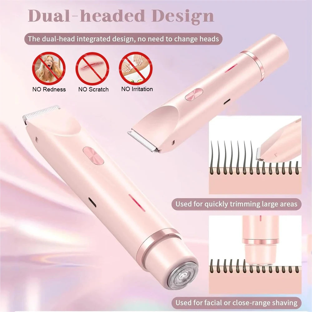 Painless Hair Removal 2 In 1 Body Trimmer Shaver For Sensitive Areas