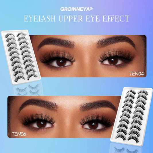 5/10 pairs 3D Mink Lashes Faux Mink Fluffy Soft Full Thick Eyelashs