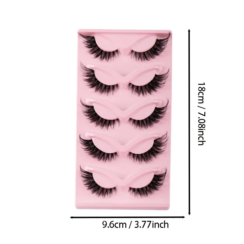 High Quality Cat Eye Lashes Faux Mink 5 Pairs