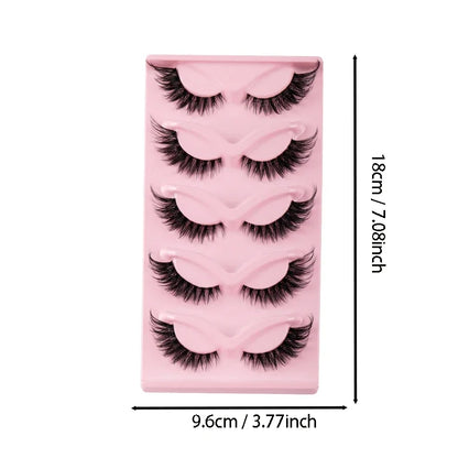 High Quality Cat Eye Lashes Faux Mink 5 Pairs