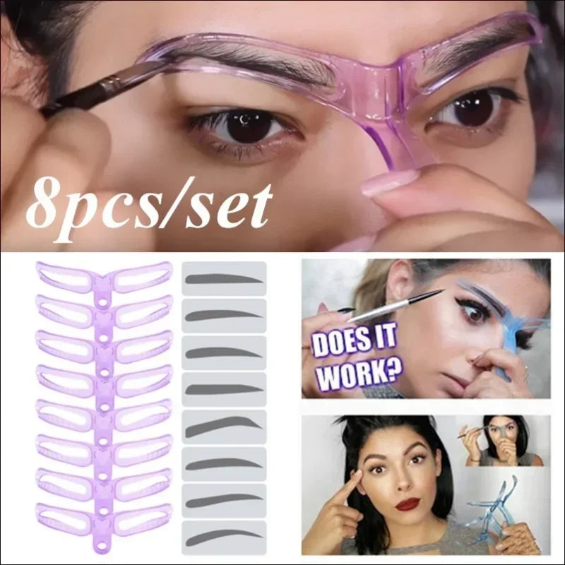 8 In 1 Reusable Eyebrow Stencil Tool