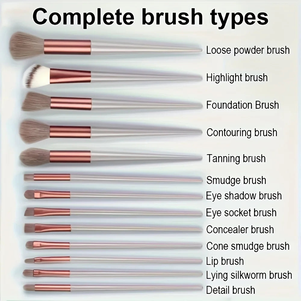 13pcs Makeup Brush Set with Cosmetic Makeup Sponge