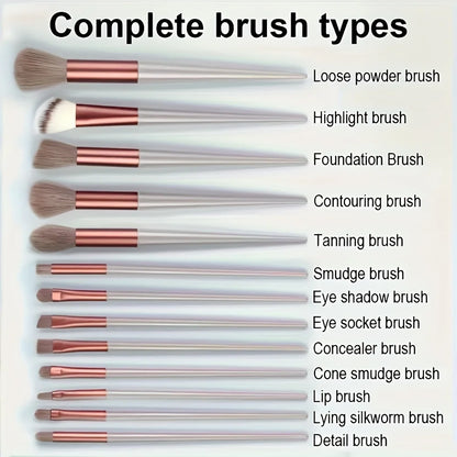 13pcs Makeup Brush Set with Cosmetic Makeup Sponge