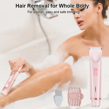 Painless Hair Removal 2 In 1 Body Trimmer Shaver For Sensitive Areas