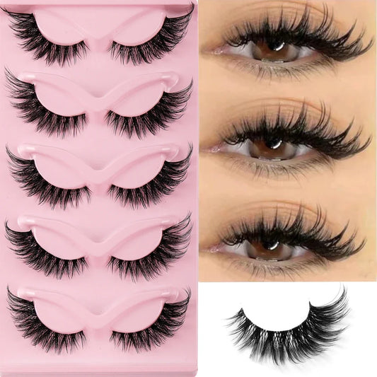 High Quality Cat Eye Lashes Faux Mink 5 Pairs