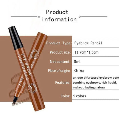 4 Splitted Head Eyebrow Pencil Long Last Smudge Proof