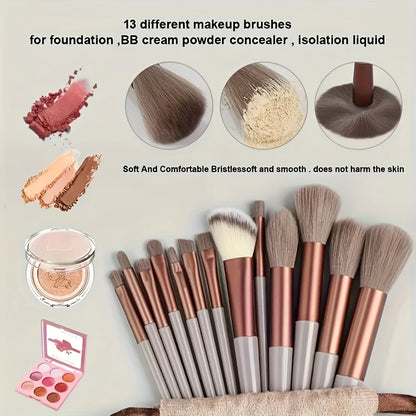 13pcs Makeup Brush Set with Cosmetic Makeup Sponge