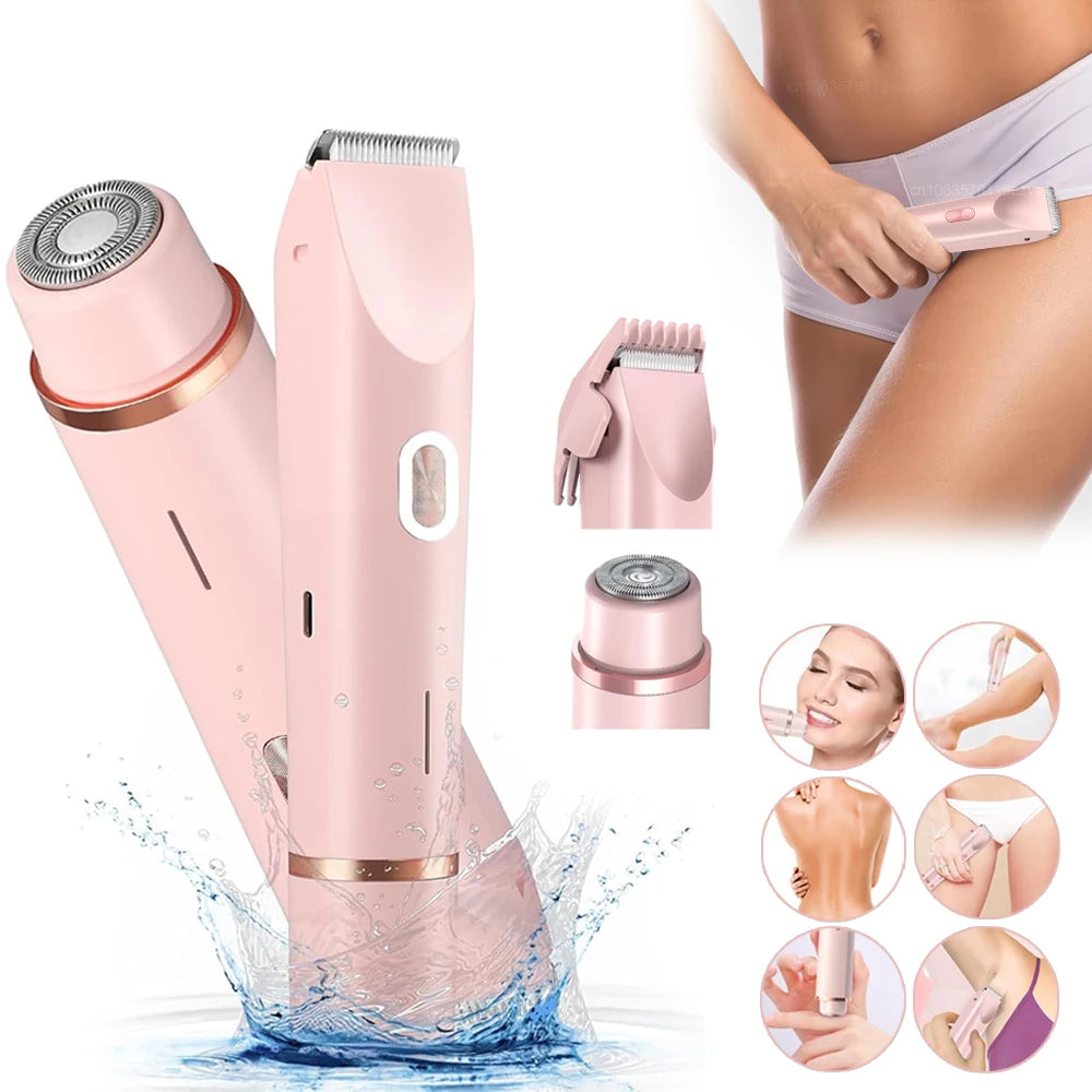 Painless Hair Removal 2 In 1 Body Trimmer Shaver For Sensitive Areas