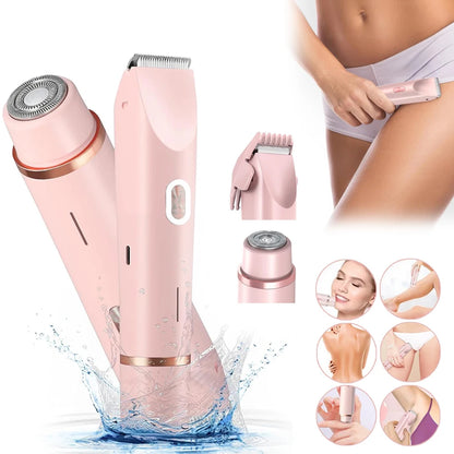 Painless Hair Removal 2 In 1 Body Trimmer Shaver For Sensitive Areas