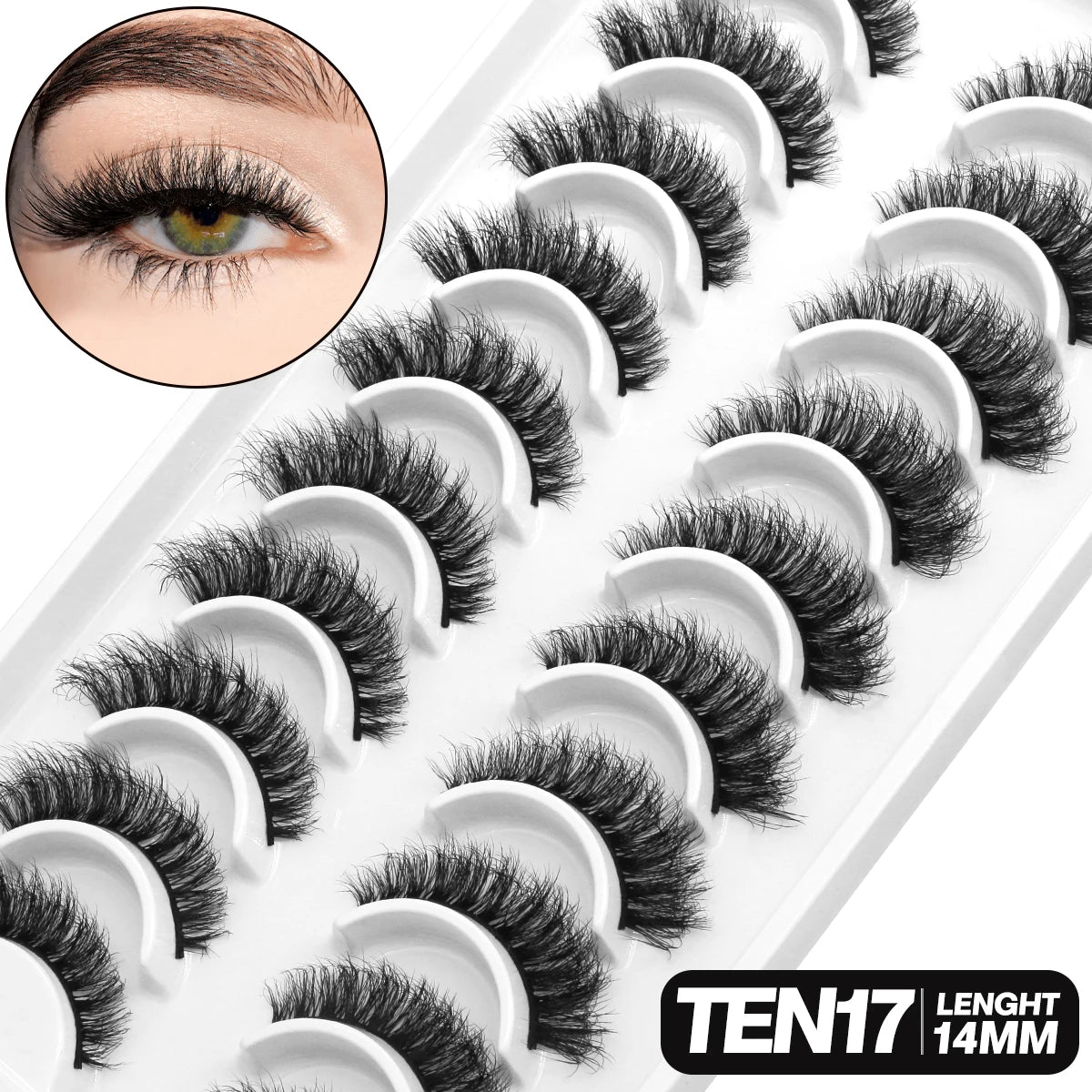 5/10 pairs 3D Mink Lashes Faux Mink Fluffy Soft Full Thick Eyelashs