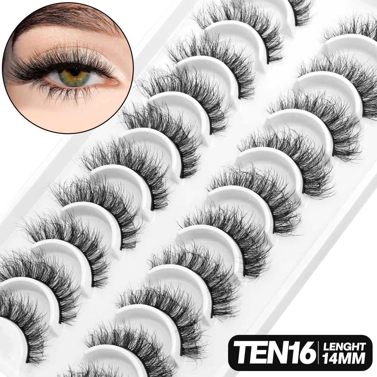 5/10 pairs 3D Mink Lashes Faux Mink Fluffy Soft Full Thick Eyelashs