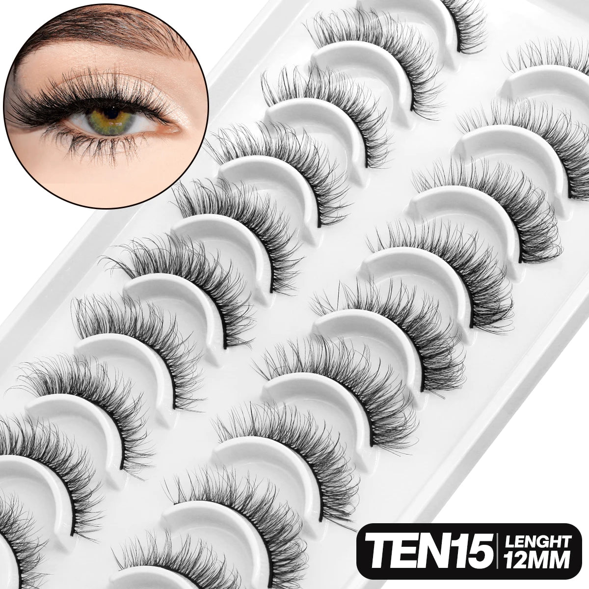 5/10 pairs 3D Mink Lashes Faux Mink Fluffy Soft Full Thick Eyelashs