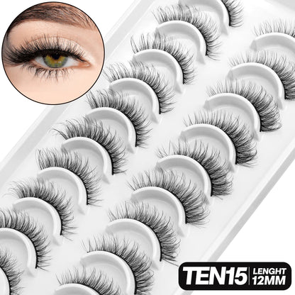 5/10 pairs 3D Mink Lashes Faux Mink Fluffy Soft Full Thick Eyelashs