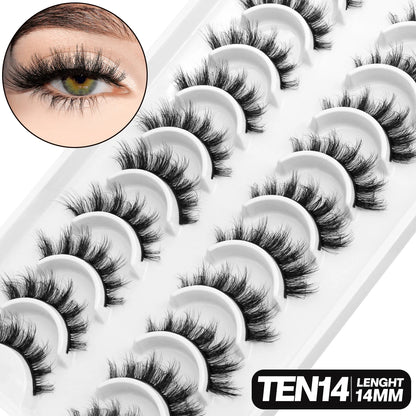 5/10 pairs 3D Mink Lashes Faux Mink Fluffy Soft Full Thick Eyelashs