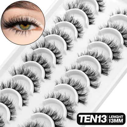 5/10 pairs 3D Mink Lashes Faux Mink Fluffy Soft Full Thick Eyelashs