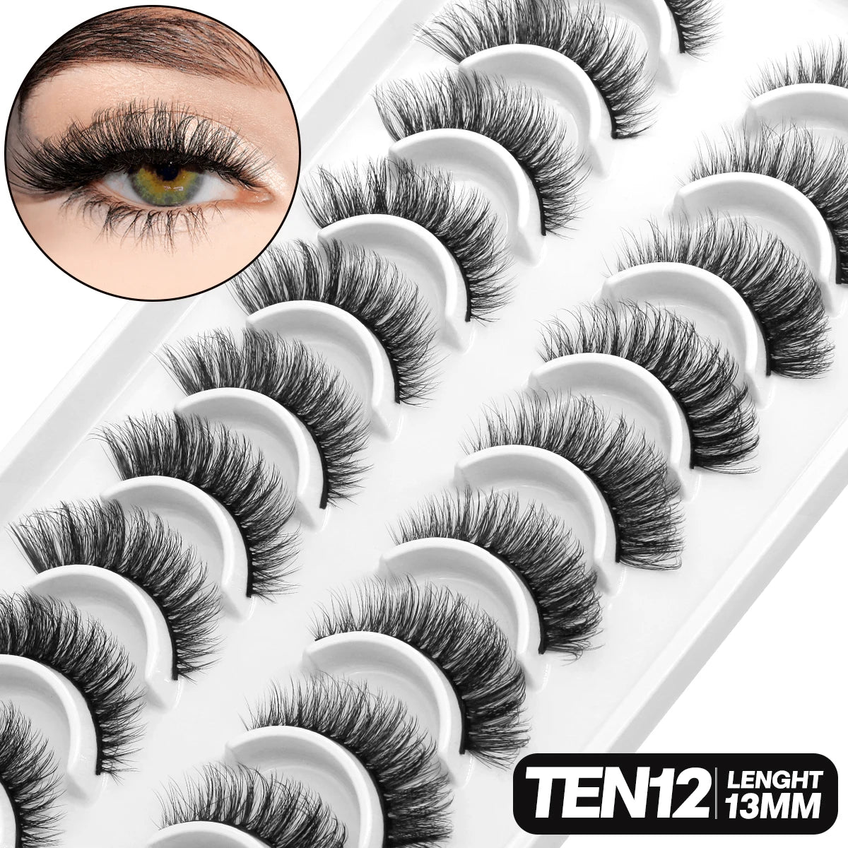 5/10 pairs 3D Mink Lashes Faux Mink Fluffy Soft Full Thick Eyelashs