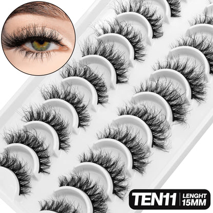 5/10 pairs 3D Mink Lashes Faux Mink Fluffy Soft Full Thick Eyelashs