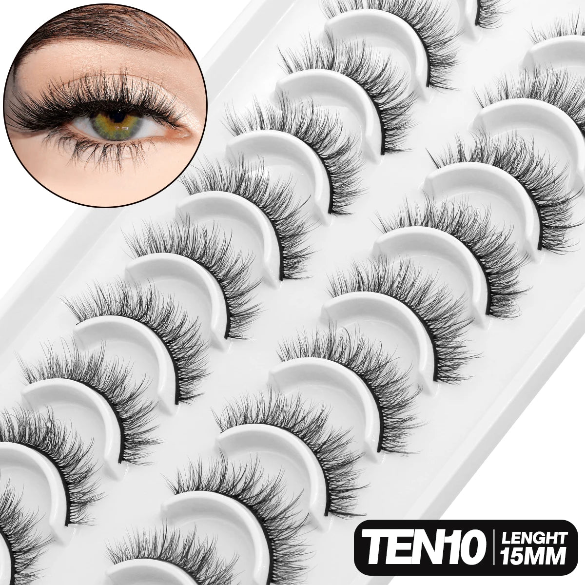 5/10 pairs 3D Mink Lashes Faux Mink Fluffy Soft Full Thick Eyelashs