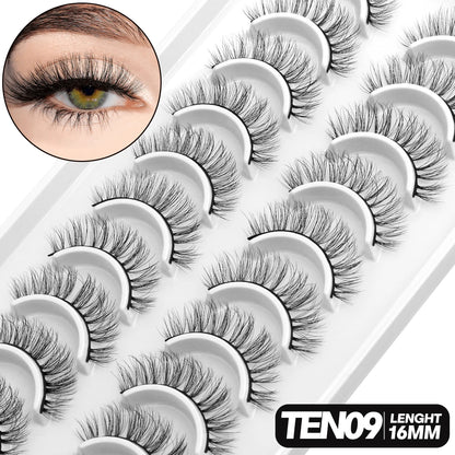 5/10 pairs 3D Mink Lashes Faux Mink Fluffy Soft Full Thick Eyelashs