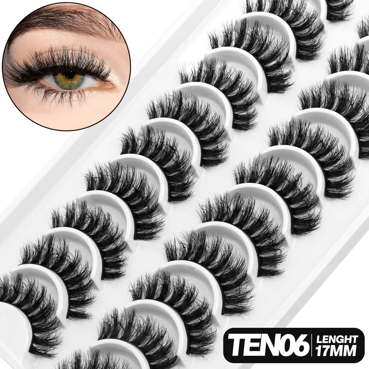 5/10 pairs 3D Mink Lashes Faux Mink Fluffy Soft Full Thick Eyelashs