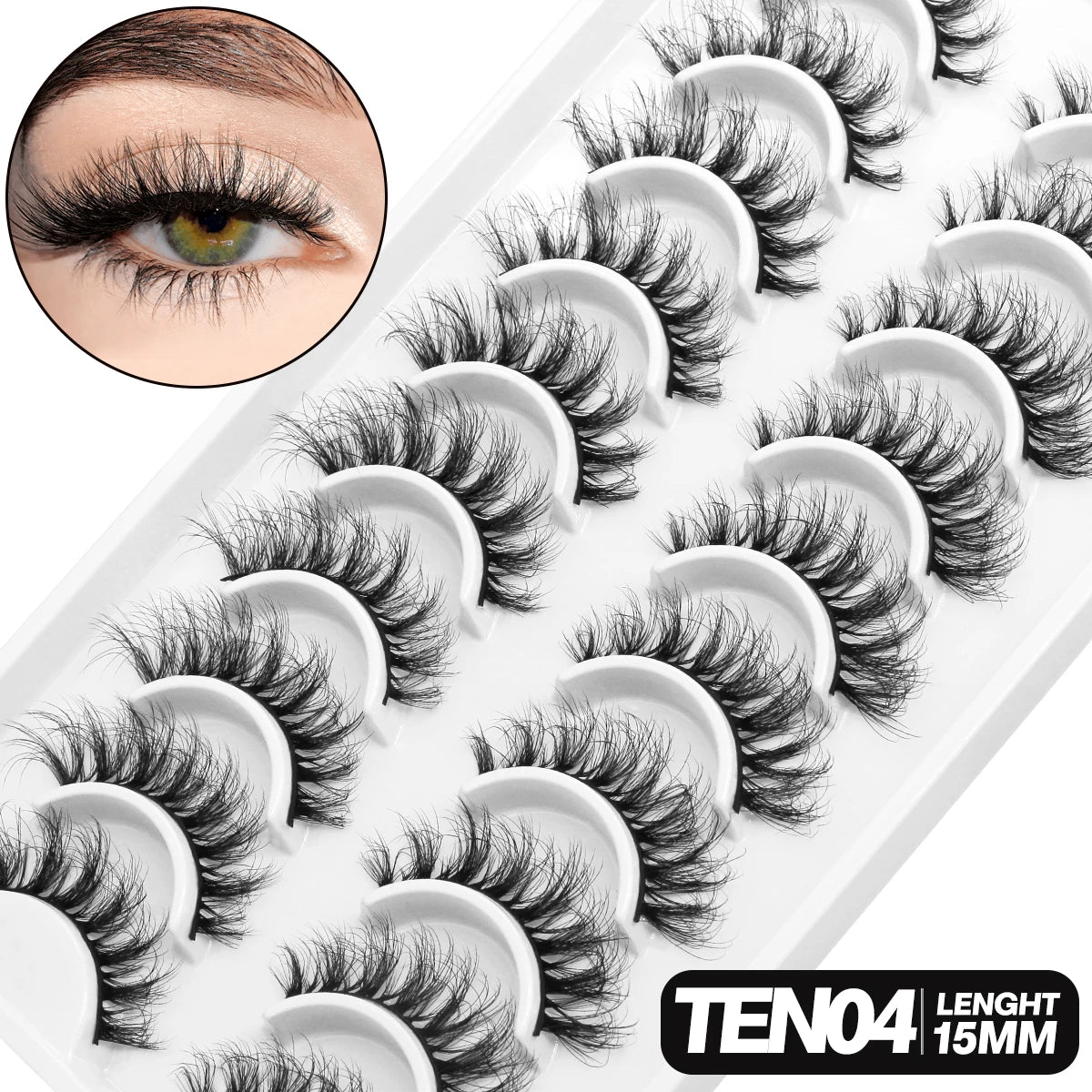 5/10 pairs 3D Mink Lashes Faux Mink Fluffy Soft Full Thick Eyelashs